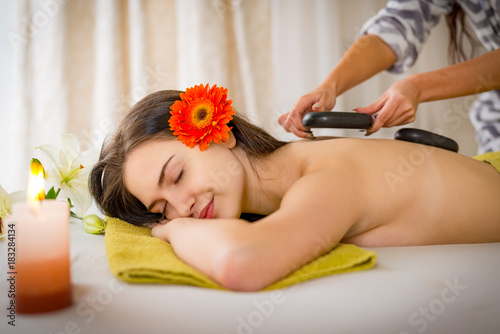 Spa hot stone massage