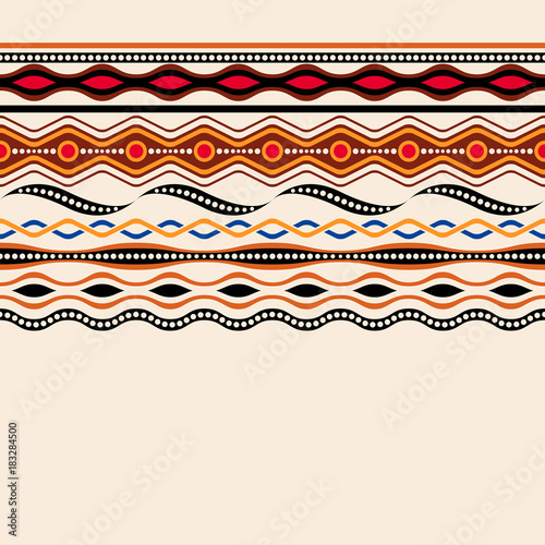 Ethnic seamless pattern. Australian traditional geometric ornament