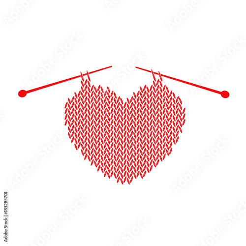 Knitted pattern with heart