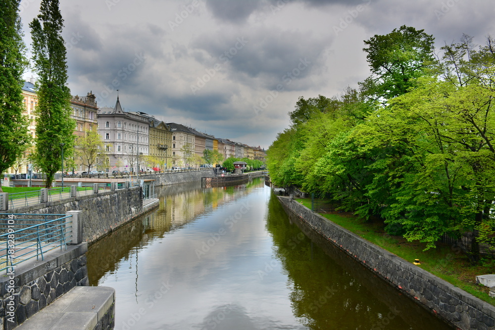 Old Prague, and Vltava river. Czech Old Prague, and Vltava river. Czech