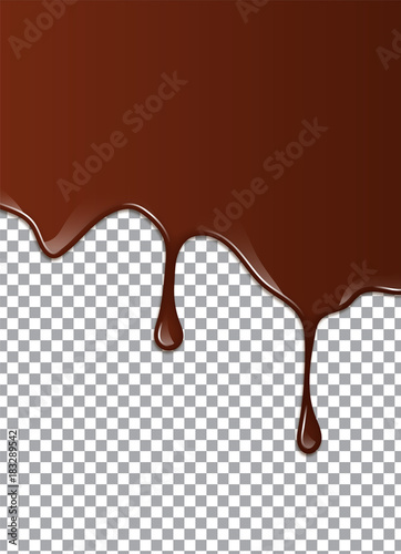 Melted Chocolate Syrup. Sweet Design. Vector illustration.