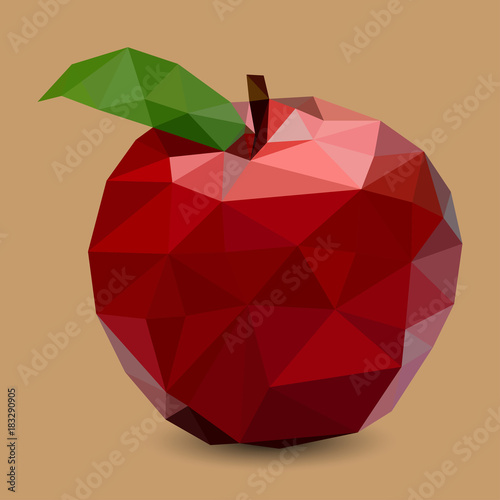Triangulation of red apple