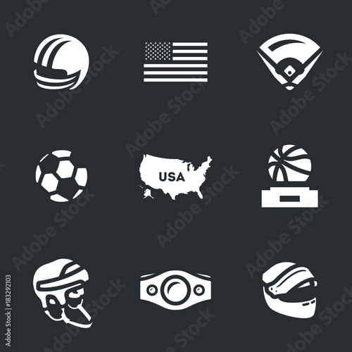 Vector Set of America Symbols Icons.