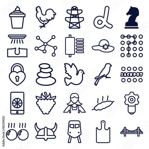Set of 25 logo outline icons