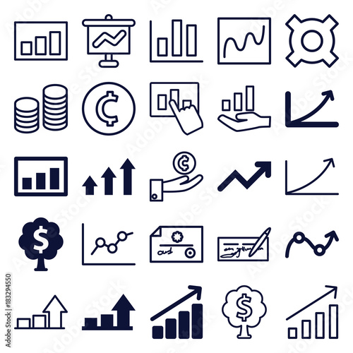 Set of 25 profit outline icons