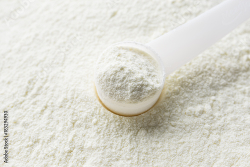 Powdered milk with spoon for baby