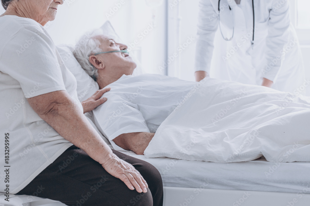 Dying senior man at hospital Dying senior man at hospital