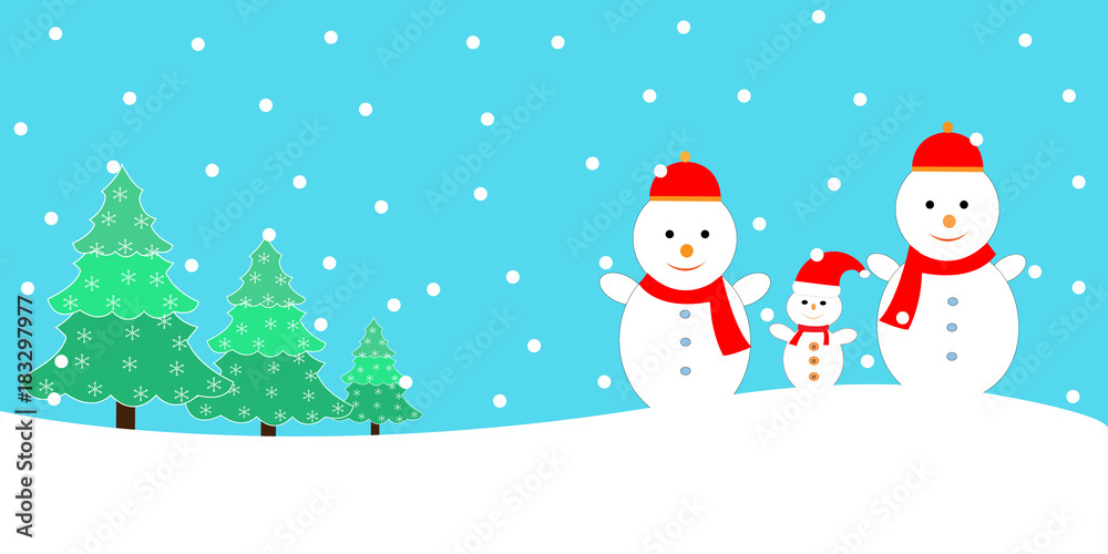 Winter Snowman family background