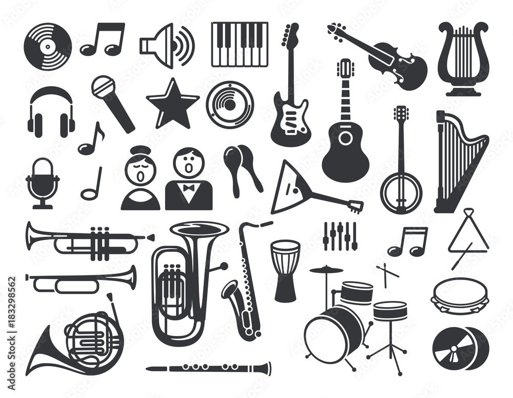 Fototapeta premium Set of musical icons