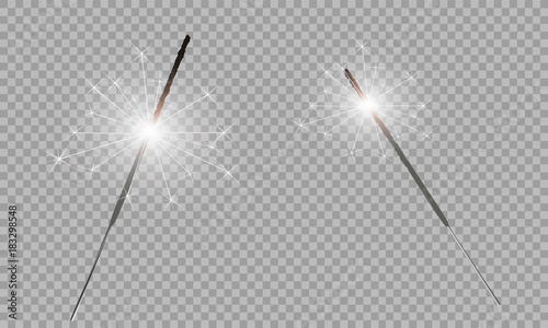 Christmas sparkler set. Vector eps10