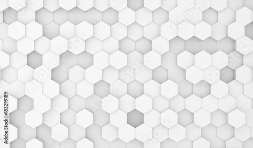 3D Rendering Of Abstract Hexagons Top View With Empty Space