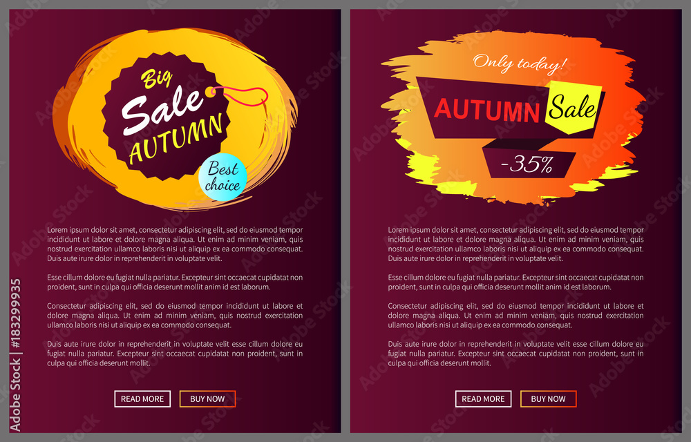 Autumn Sale Choice Hanging Label on Vector Poster