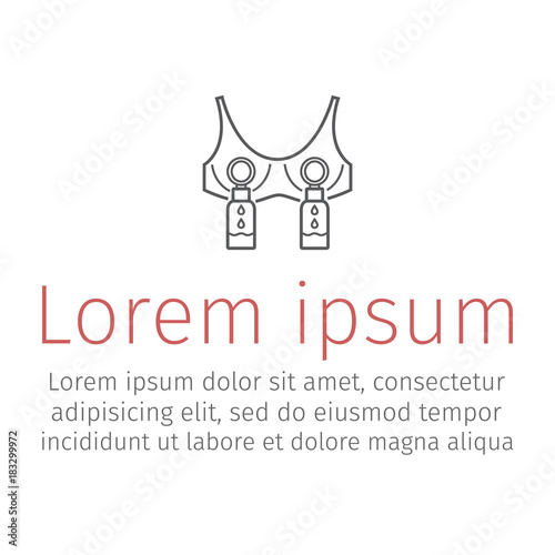 Hands Free Breast Pumping Bra Vector illustration
