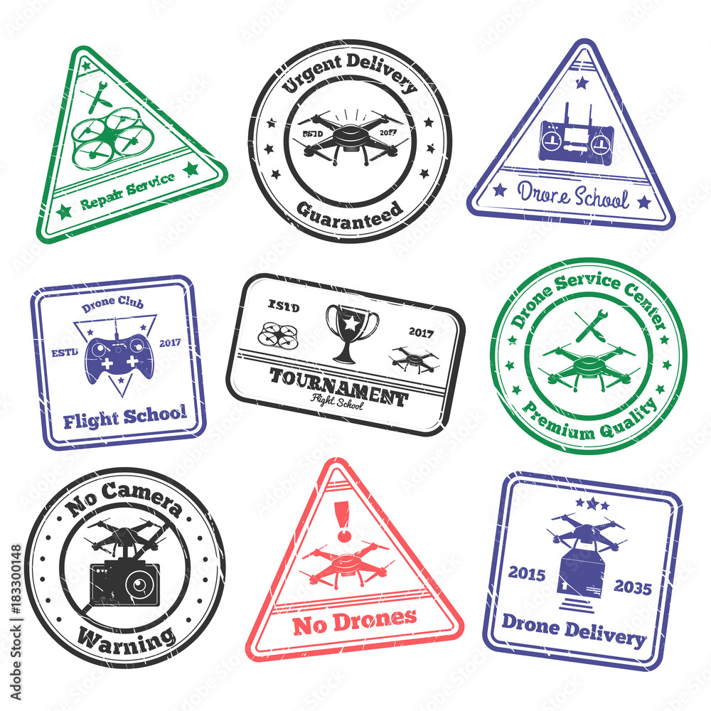 Obraz premium Remote Aircraft Stamps Collection