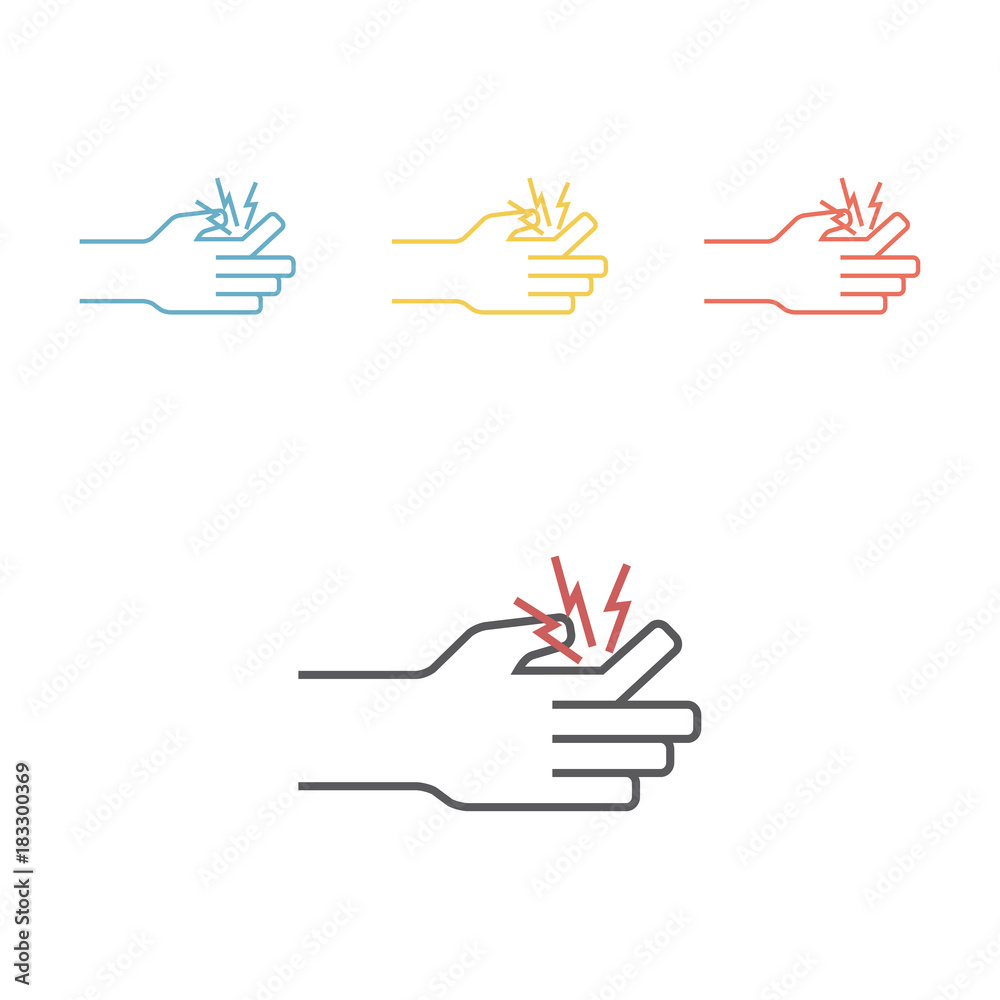 Fototapeta premium Fracture of a finger line icon. Vector signs.