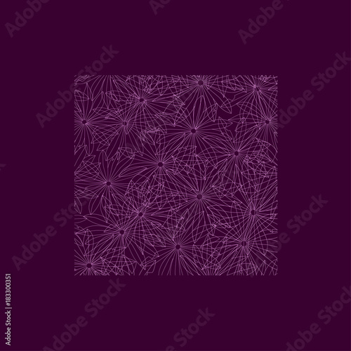abstract pink tropical leaves frame on a purple background. Idea for wallpaper. Square shape