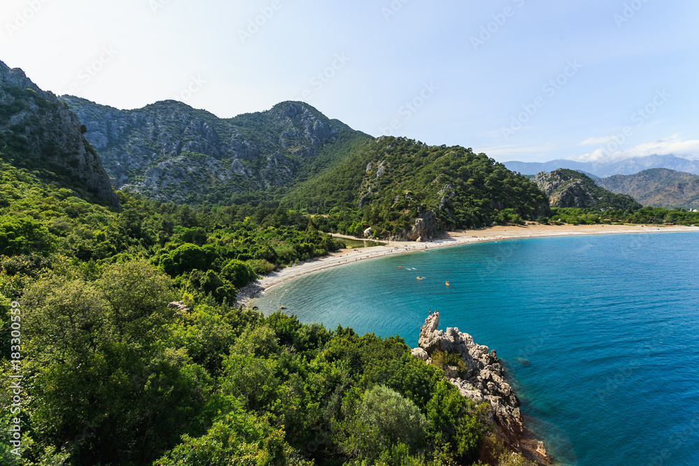 Beautiful Olympos beach in Turkey