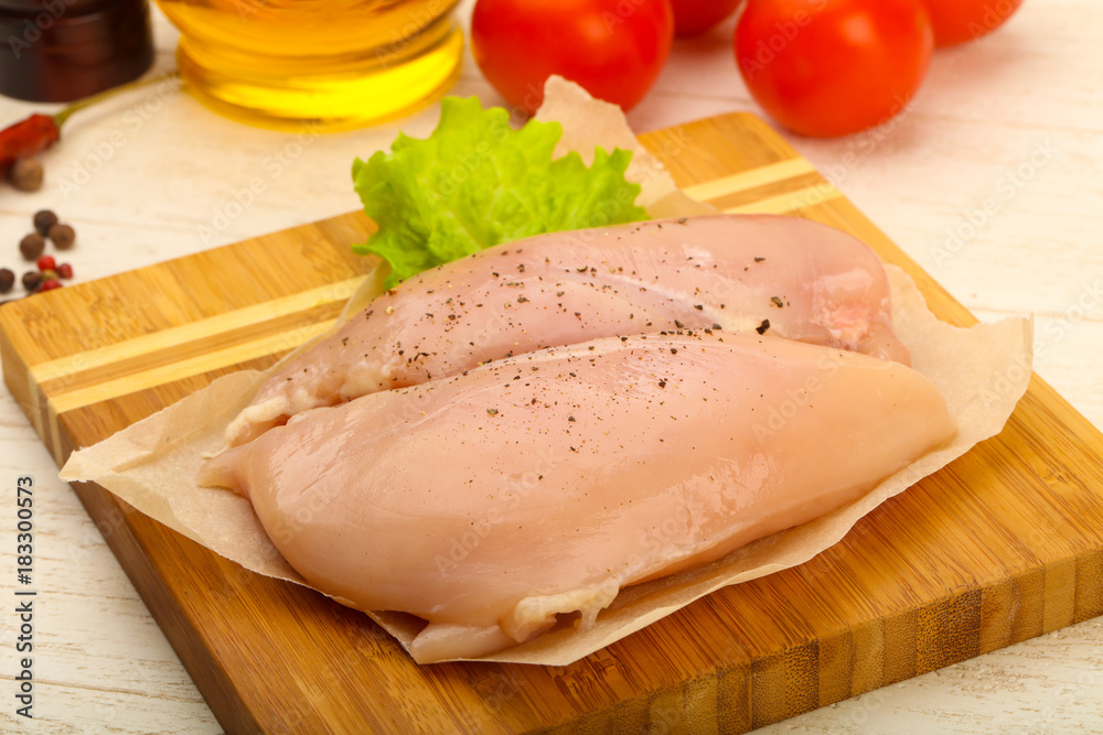 Raw chicken breast