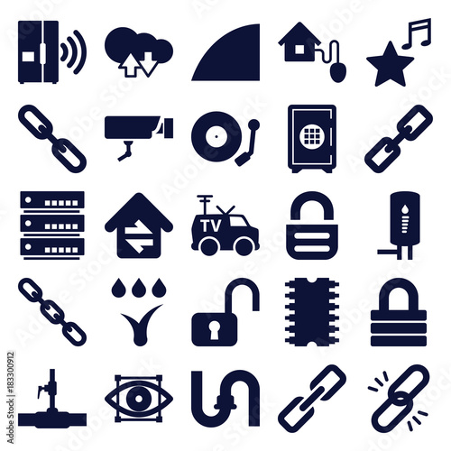 Set of 25 system filled icons