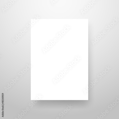 Mock-Up Realistic White Poster Hanging. Empty White Vector Poster Template.