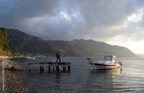 Landscape in the rainy season.Landscape resort village Sogut, Bozburun Peninsula, Marmaris, Mugla, Turkey photo