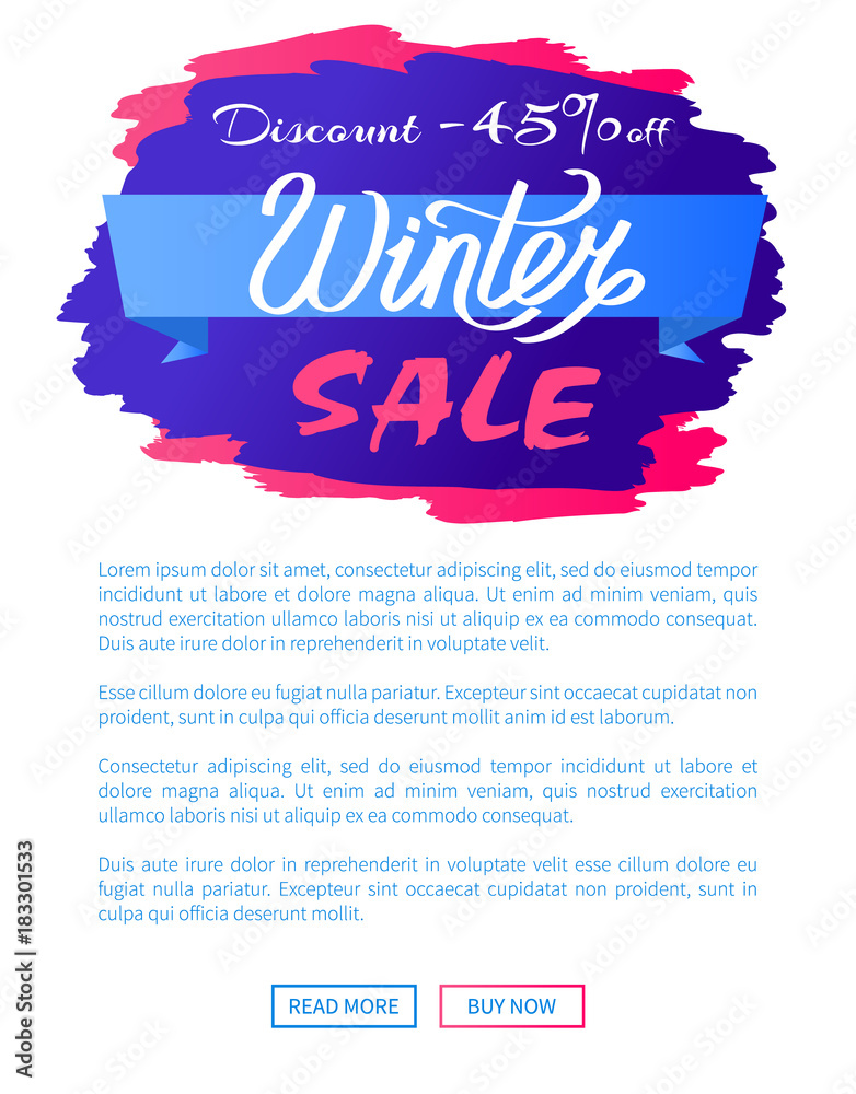 Discount - 45 Winter Sale Promo Label Design Text