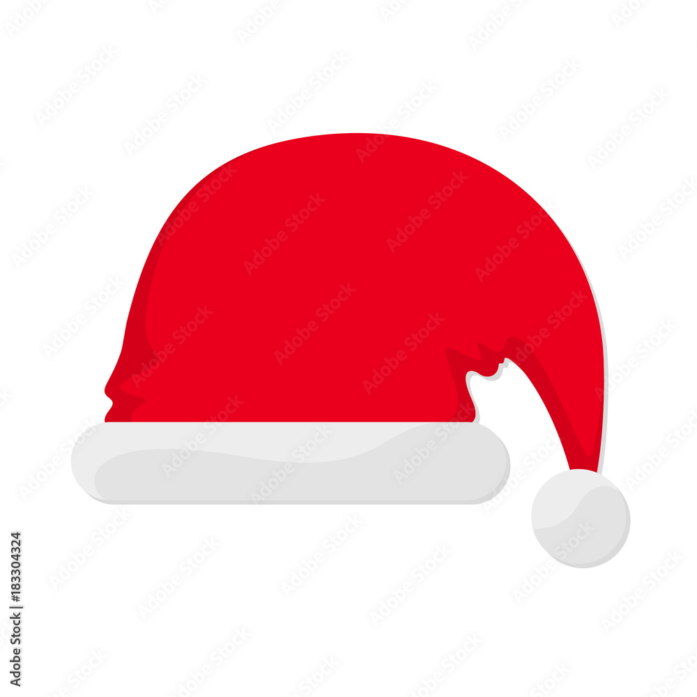 Santa hat in flat design. Vector illustration Santa hat in flat design. Vector illustration
