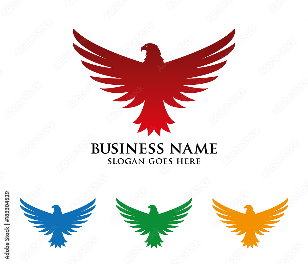 Fototapeta premium majestic open wings eagle logo