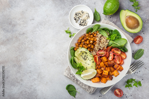 Foto healhty vegan lunch bowl