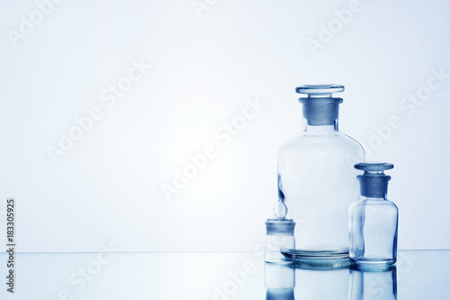 Various medicine transparent glass bottles