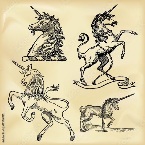Vintage mythological creatures