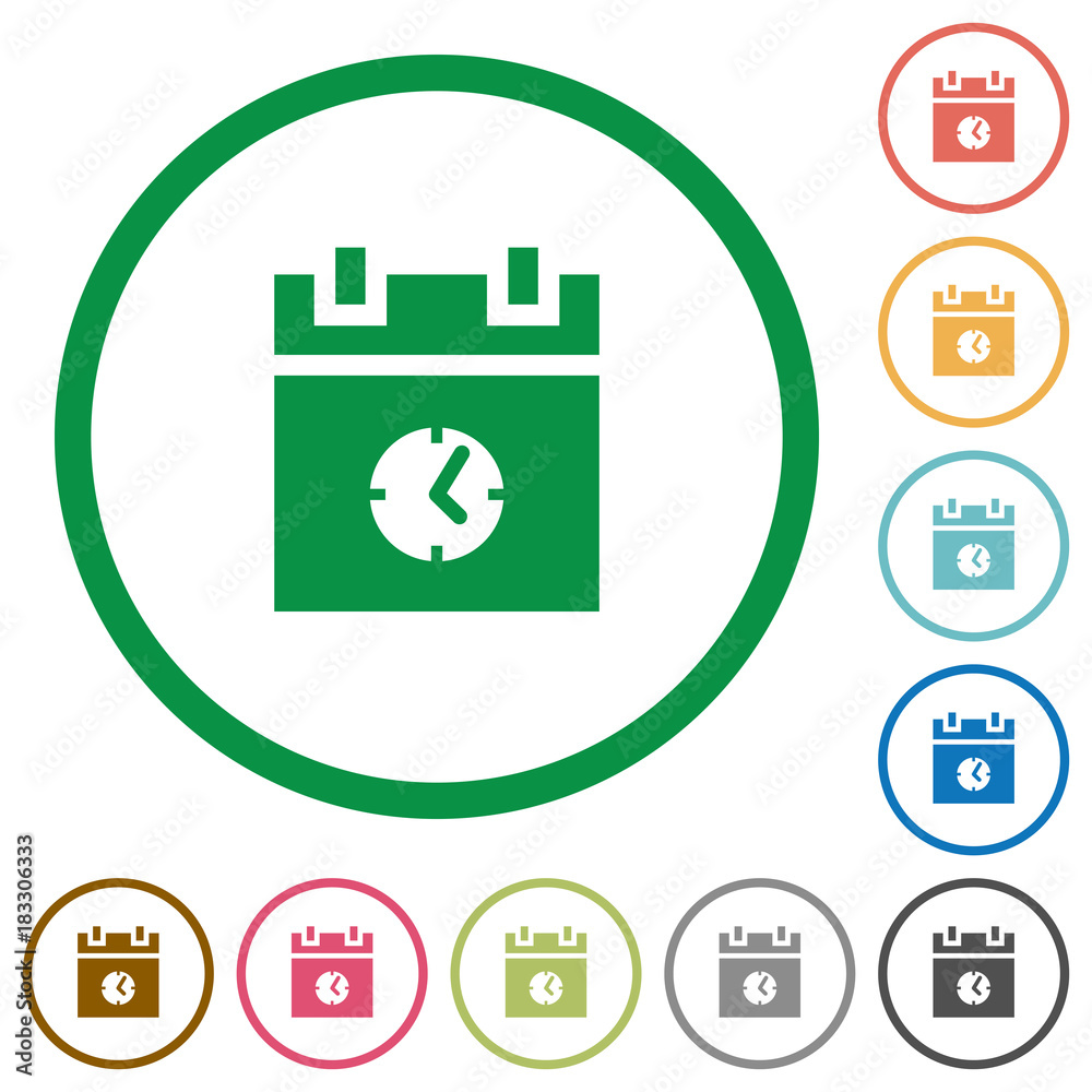 schedule event time flat icons with outlines schedule event time flat icons with outlines