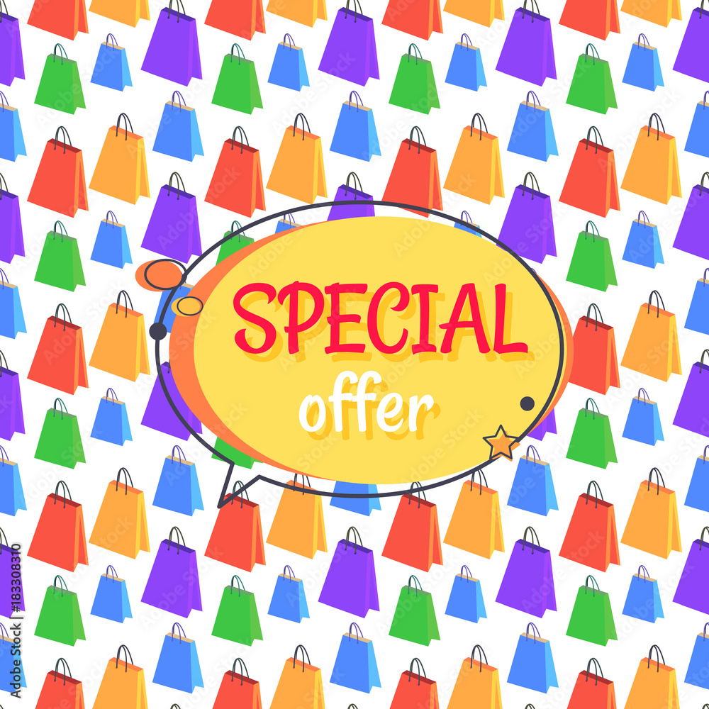 Special Offer Sale Advertisement Seamless Pattern