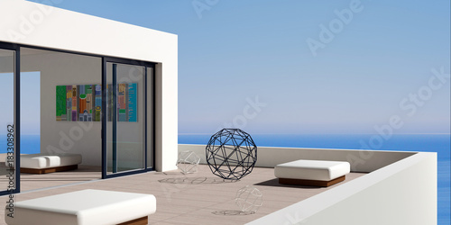 Bild auf Leinwand Patio modern marine Villa