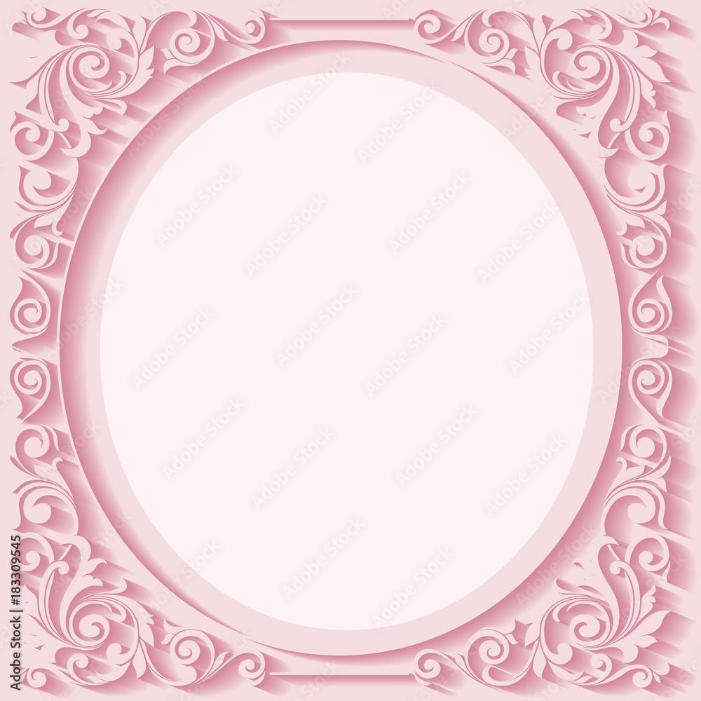 Elegant pink decorative frame