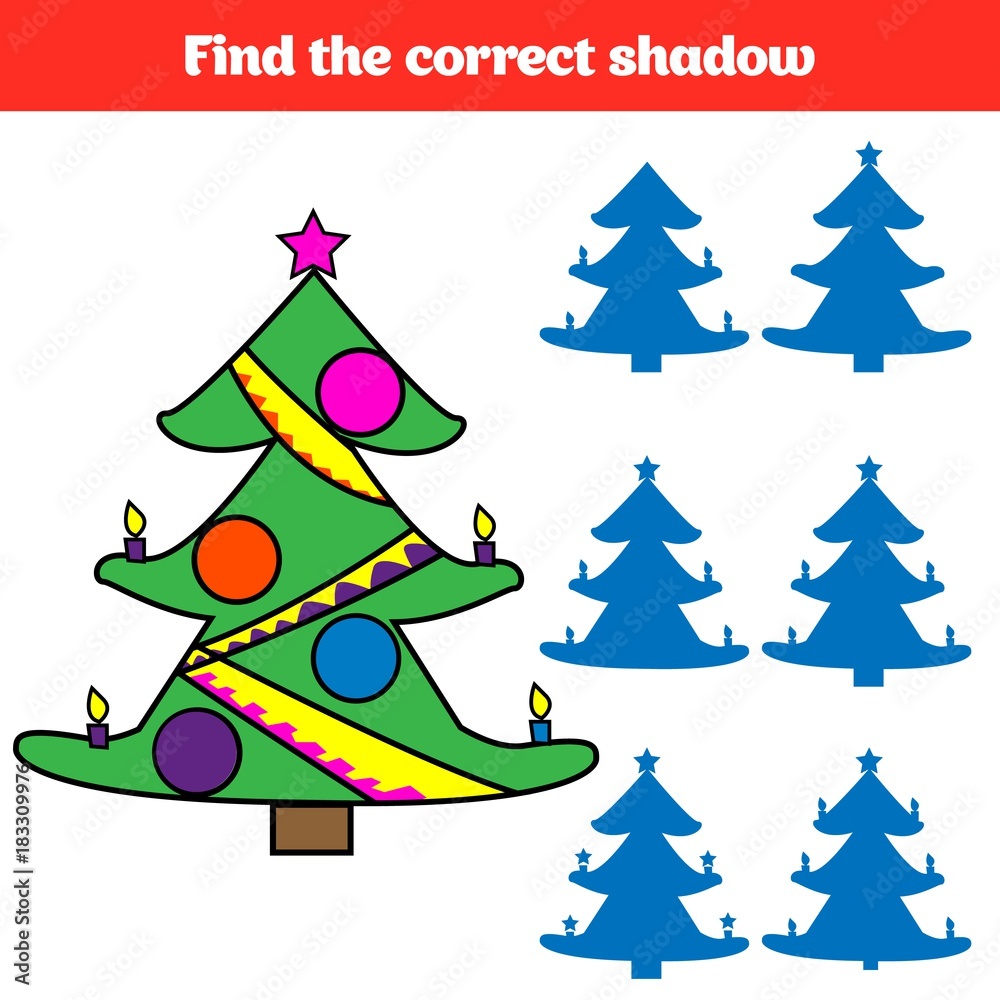 Shadow matching game for children. Find the right shadow. Activity for ...