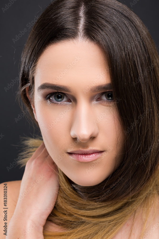 Portrait of young woman with pure skin Portrait of young woman with pure skin