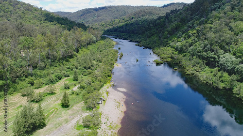 Obraz na plátne Nymboida River - aerial view Northern NSW Australia