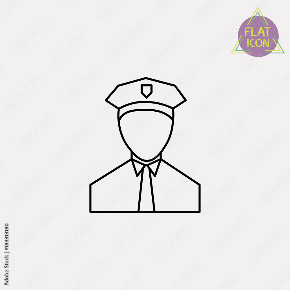 officer avatar line icon