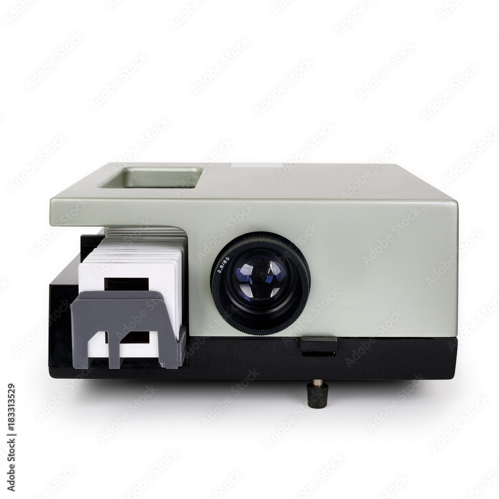 Front view of a slide projector, contains clipping path Front view of a slide projector, contains clipping path