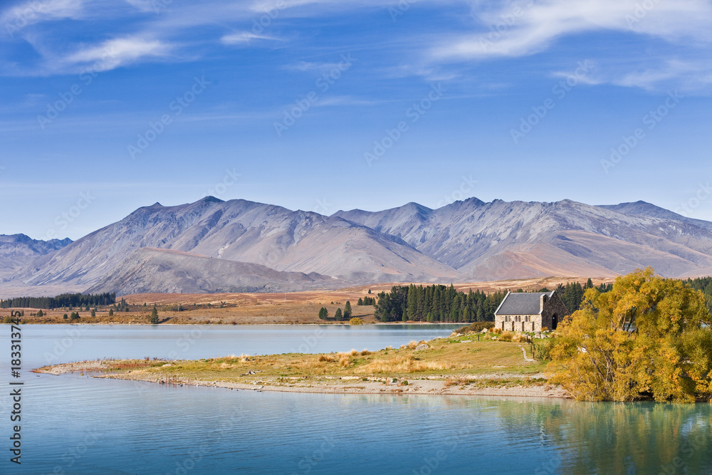 Berg und Steppenlandschaft im MacKenzie Country, Neuseeland, Südinsel ...