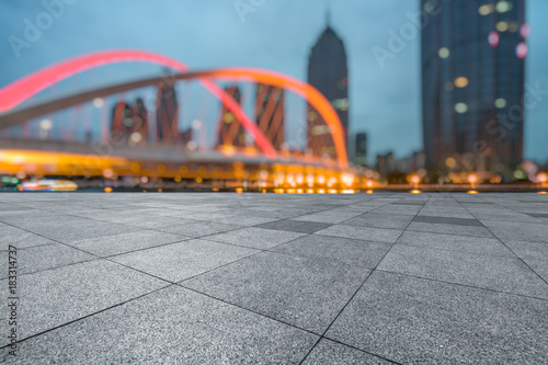 view of waterfront downtown skyline in tianjin, china