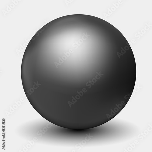 Vector illustration of realistic black pearls with shadow and reflections isolated on background