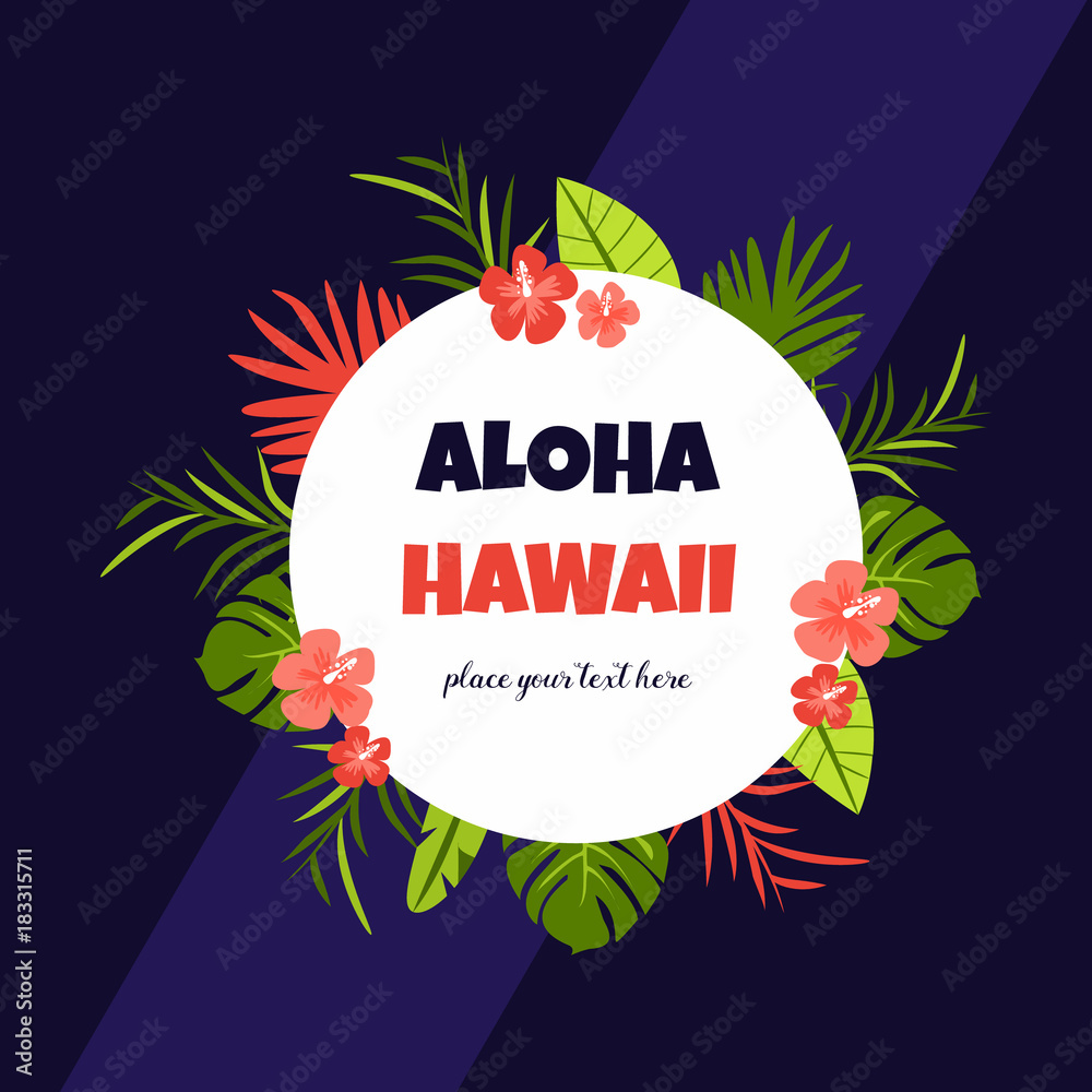 Bright card Save the date with exotic flowers Bright card Save the date with exotic flowers