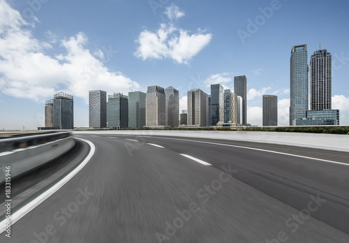 urban traffic road with cityscape in background  china