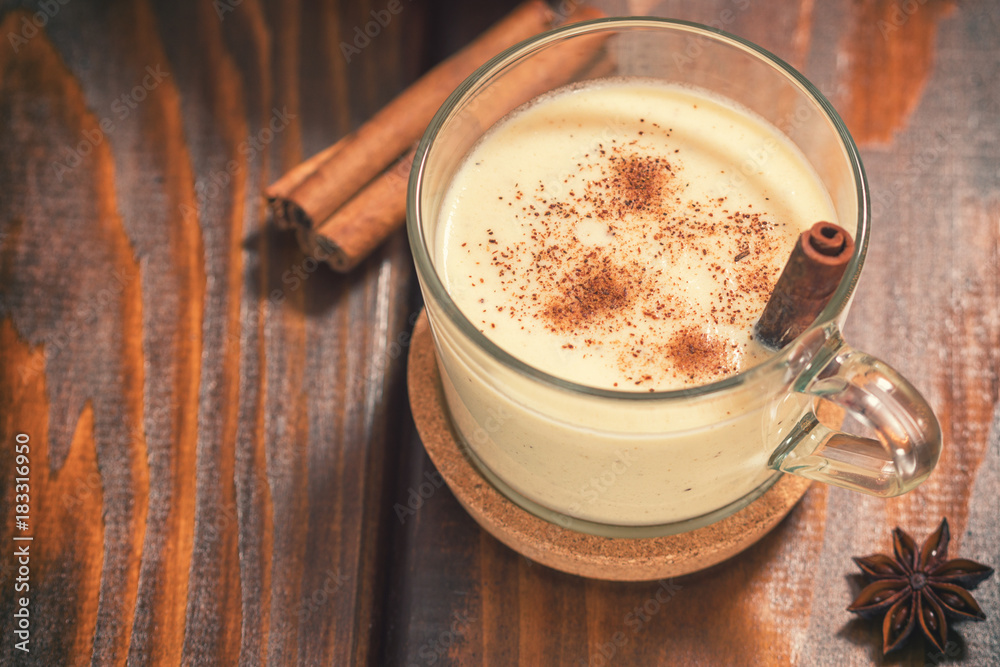 Eggnog with Cinnamon and Nutmeg for Christmas Eggnog with Cinnamon and Nutmeg for Christmas