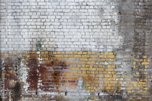 Old weathered brick wall texture, grunge background