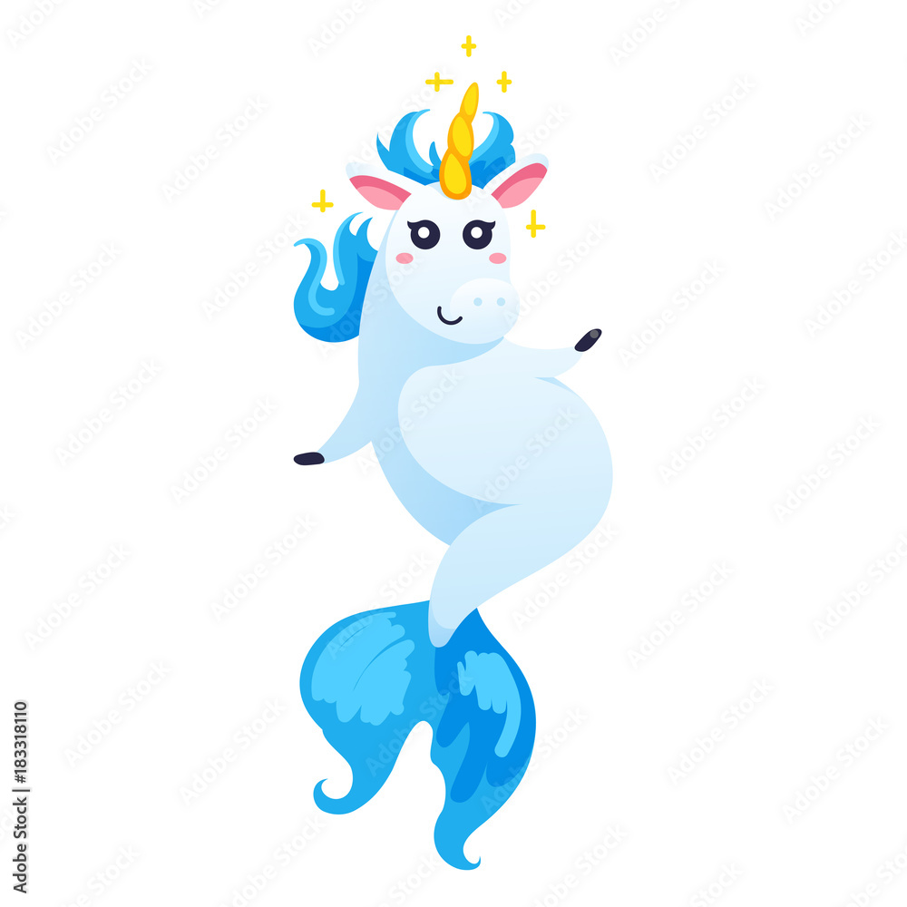 Funny unicorn isolated on white background. Funny unicorn isolated on white background.