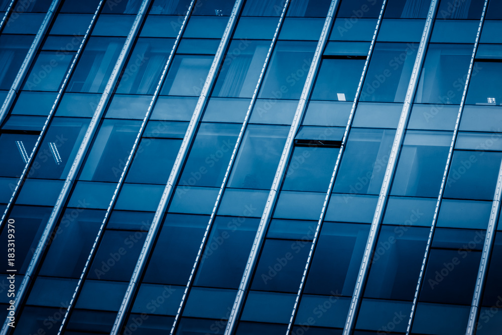 Close-Up of Modern Office Buildings in city of China.. Close-Up of Modern Office Buildings in city of China..