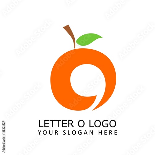 letter o orange fruit logo